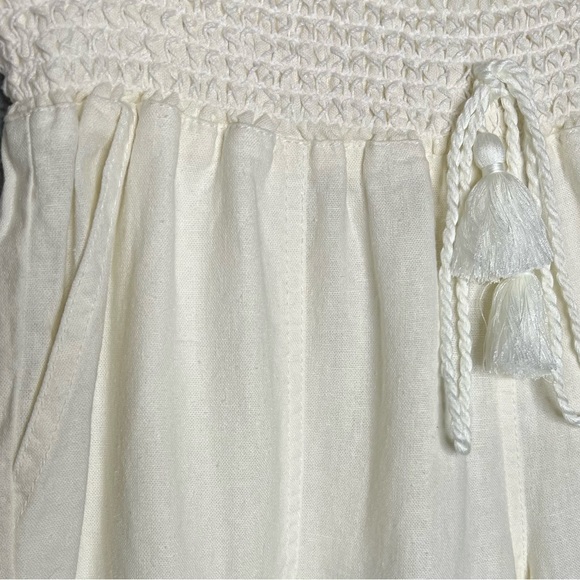 Westbound Womens Linen Blend Pull On Capri Pant White Ivory Elastic Waist Petite - Picture 5 of 12